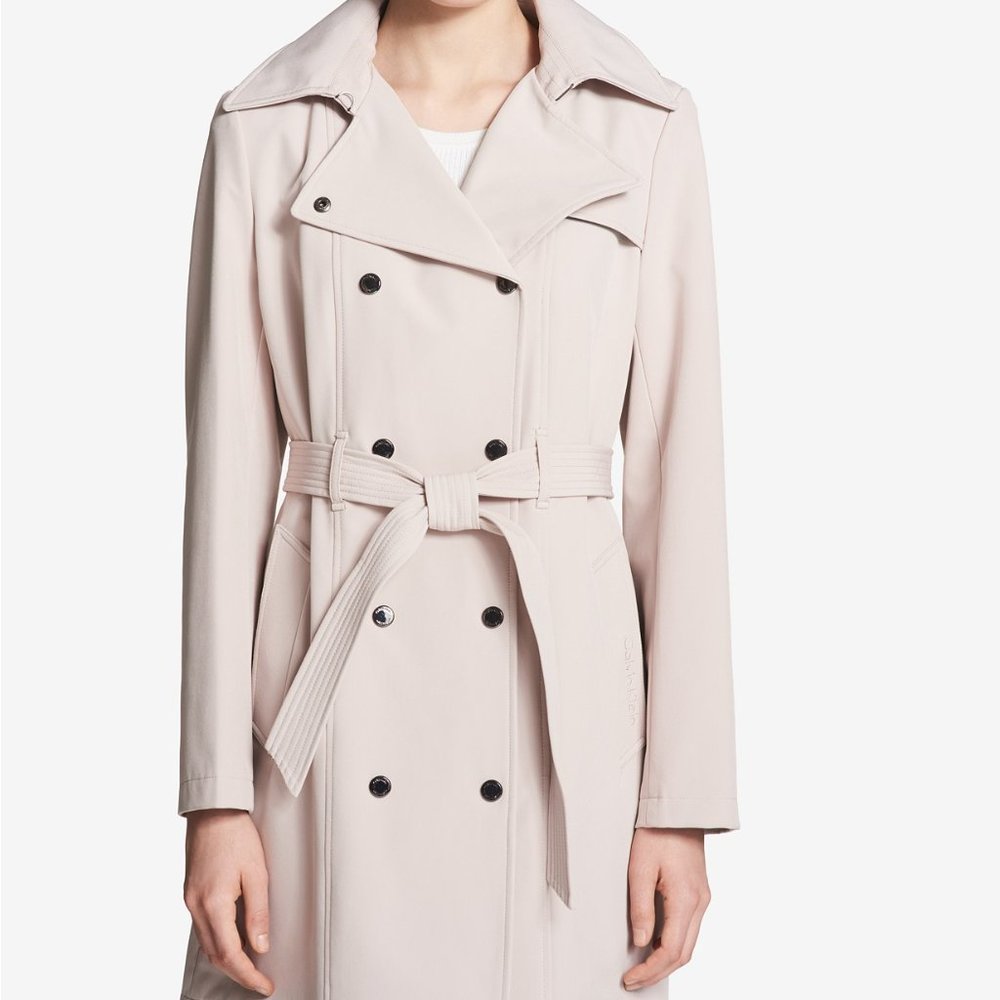 NWT Large Calvin Klein Trench Coat Removable hood
